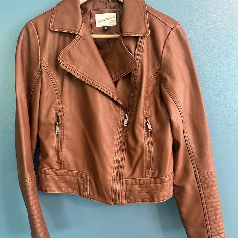 Universal Thread Tan Faux Leather Jacket XS